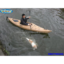 3.44mtr Imitación de la cubierta de madera de grano Single Touring Kayak